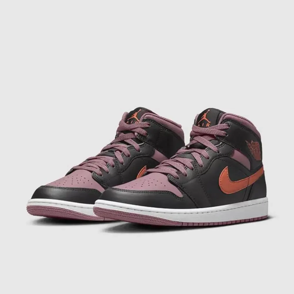 NIKE Men's Air Jordan 1 Mid SE Black Sky J Mauve Shoes Size 10